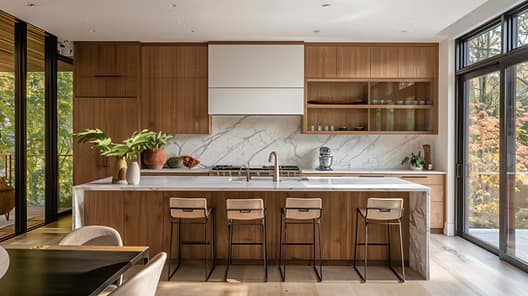 Minimalist open concept kitchen