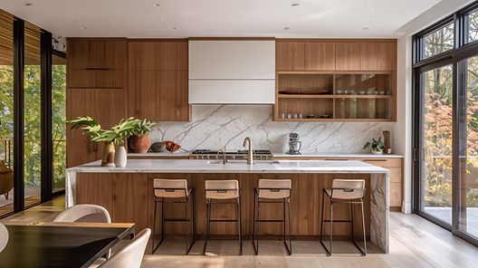 Minimalist open concept kitchen